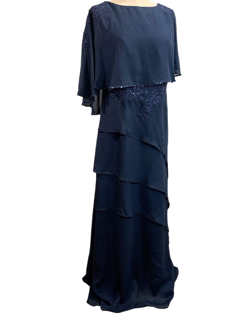 Size 14 New Formal Navy Blue Dress Mother of the Bride Wedding Long