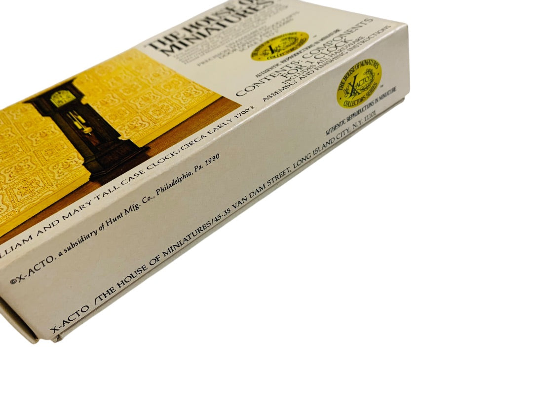 The House of Miniatures 40018 Vintage William and Mary Tall Case Clock X-Acto 1:12 New