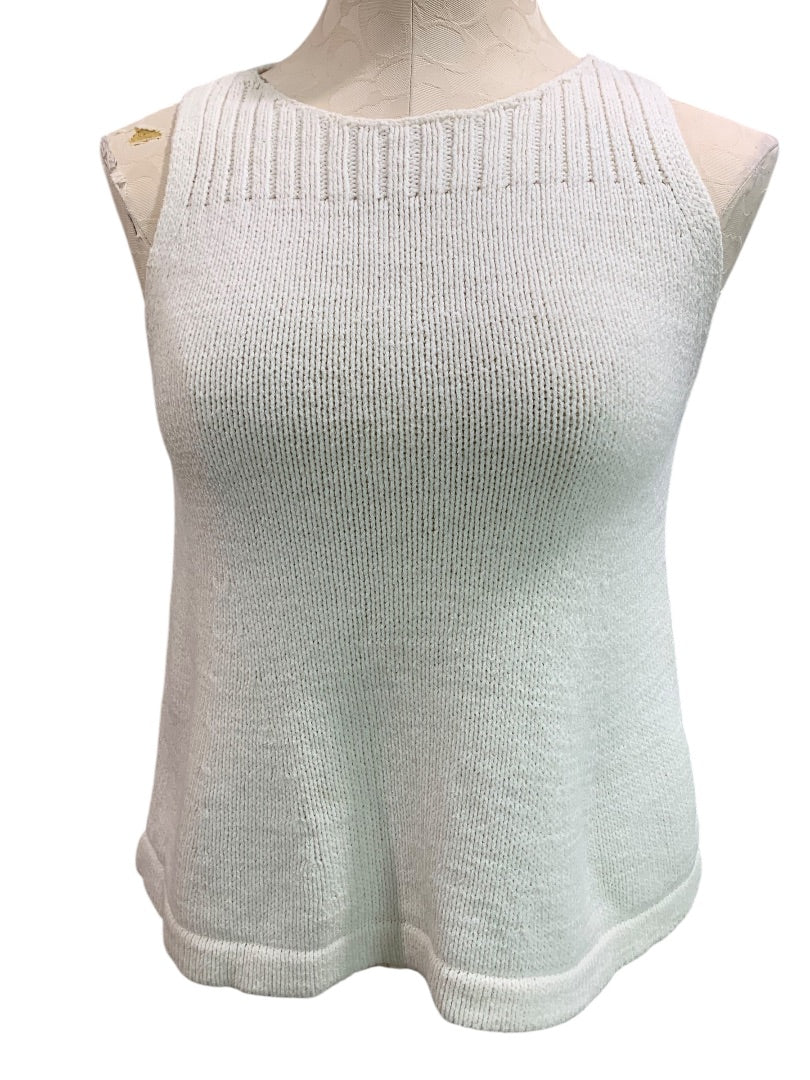 XS Madewell Womens Ivory Sleeveless Pullover Sweater Cotton Blend