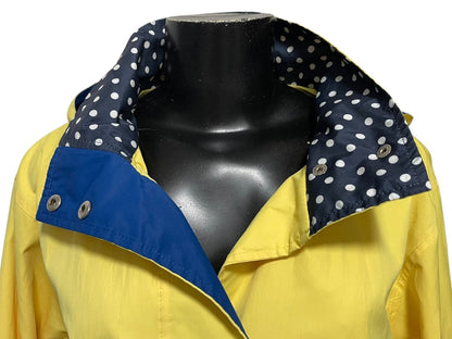 XL Neyelle Lined Womens Hooded Snap Closure Raincoat Pockets Yellow