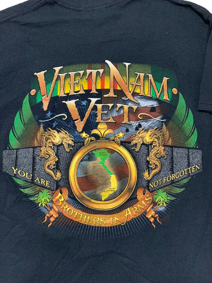 Small Vietnam Vet Black Short Sleeve Tshirt Gildan