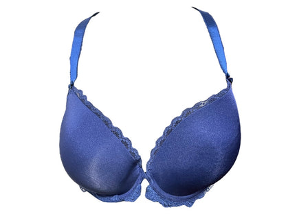 42D Adore Me Lace Front Closure Bra Blue Underwire Padded