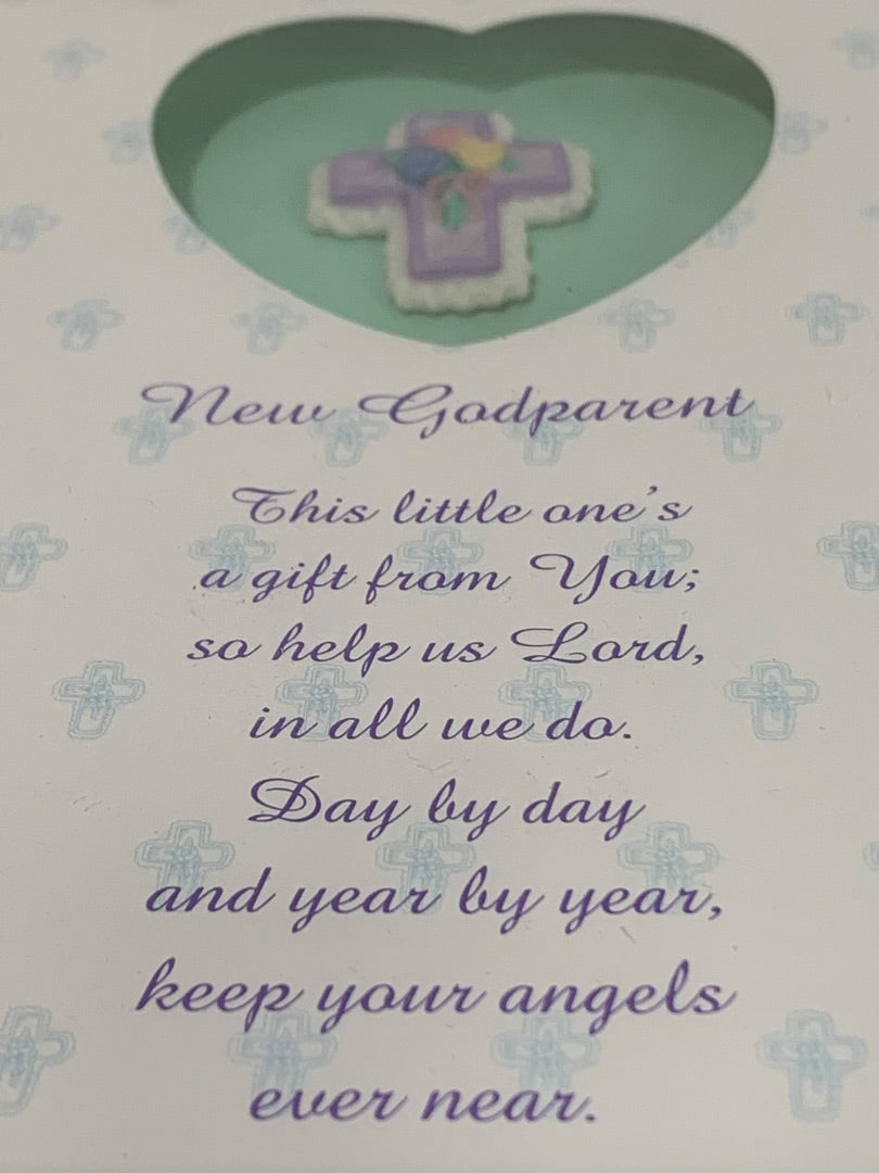 Enesco New Frame Shadowbox New Godparent Gift Tabletop or Wall Hanging