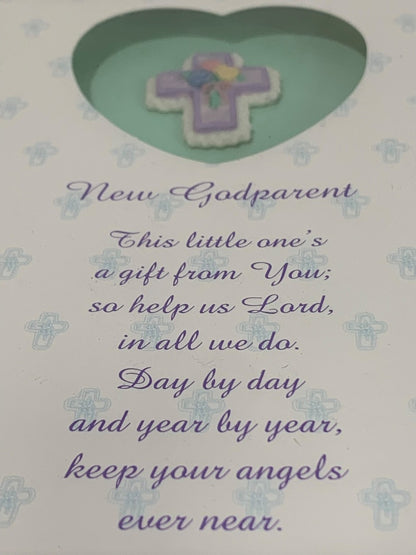 Enesco New Frame Shadowbox New Godparent Gift Tabletop or Wall Hanging