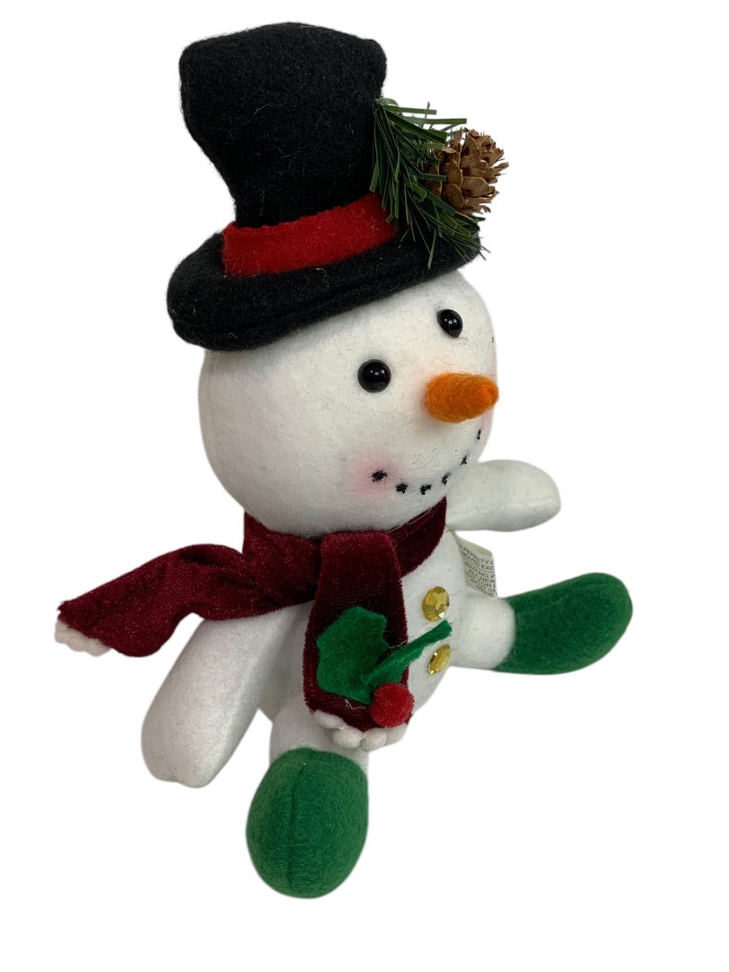 Snowman Decorative Sitting 7 Inch Plush Toy Winter Stuffed