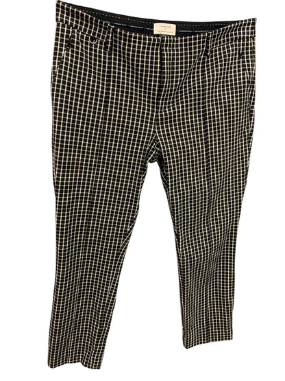 Size 12 Anthropologie Womens The Essential Slim Black White Crop Pants