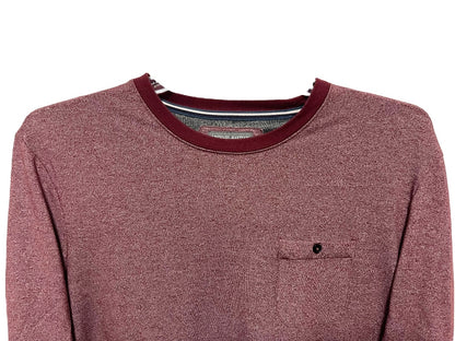 Large Michael Bastian Long Sleeve Pocket Mens Crew Neck Red Heather