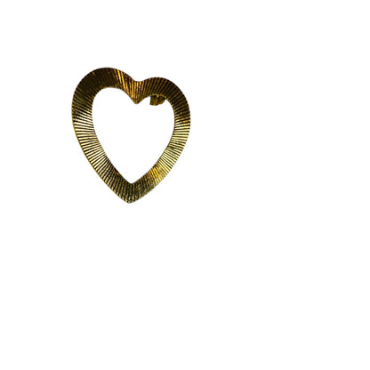 Vintage Goldtone Textured Open Heart Brooch Pin 1.1 Inch