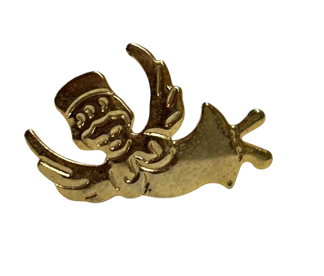 Goldtone Small Angel Lapel Pin .75 inch