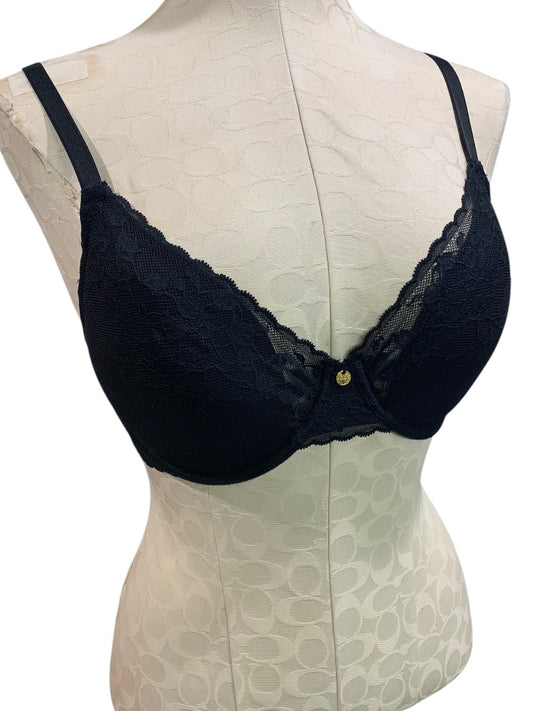 32DD Natori New Cherry Blossom Bra Black Underwire Push-Up
