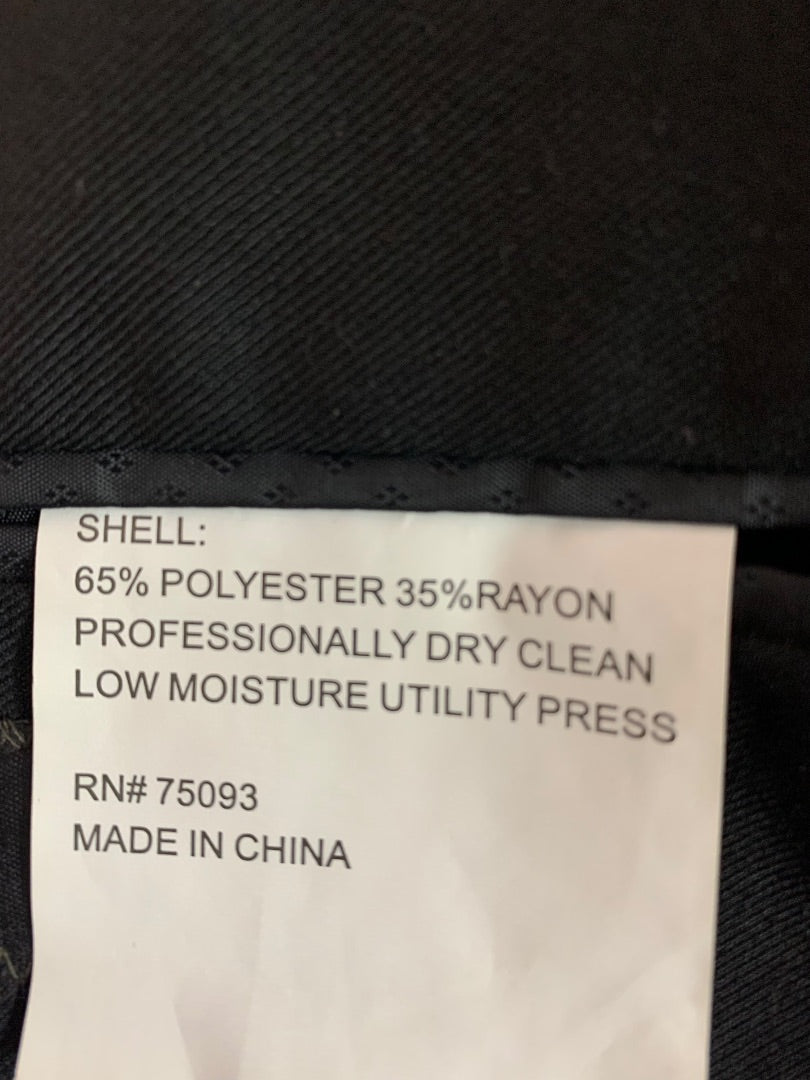 48R Lineage Mens Black Suit Coat Jacket Single Breasted