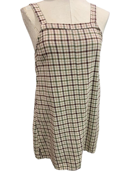 Small American Eagle Plaid Jumper Dress Lightweight Flannel Cotton