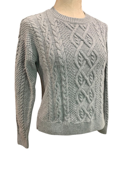 XS Abercrombie & Fitch Womens Cable Knit Gray Pullover Sweater Heavy