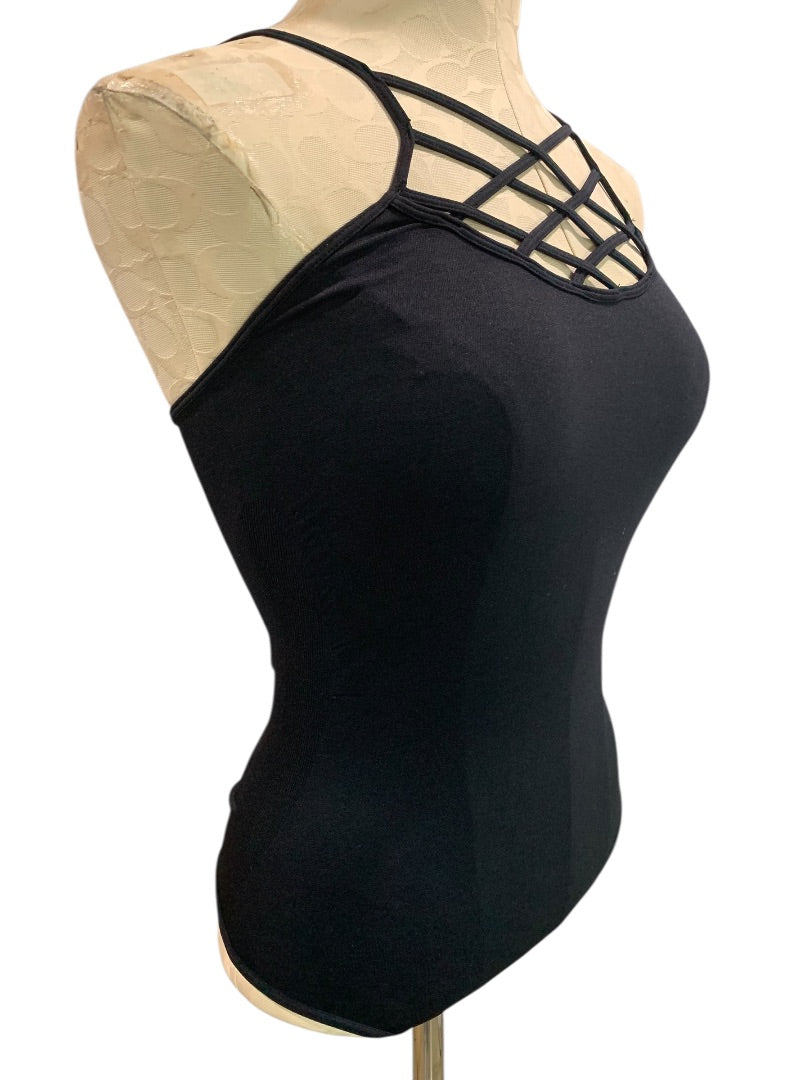 One Size Dynamic Seamless Apparel Lattice Bodysuit Black Womens