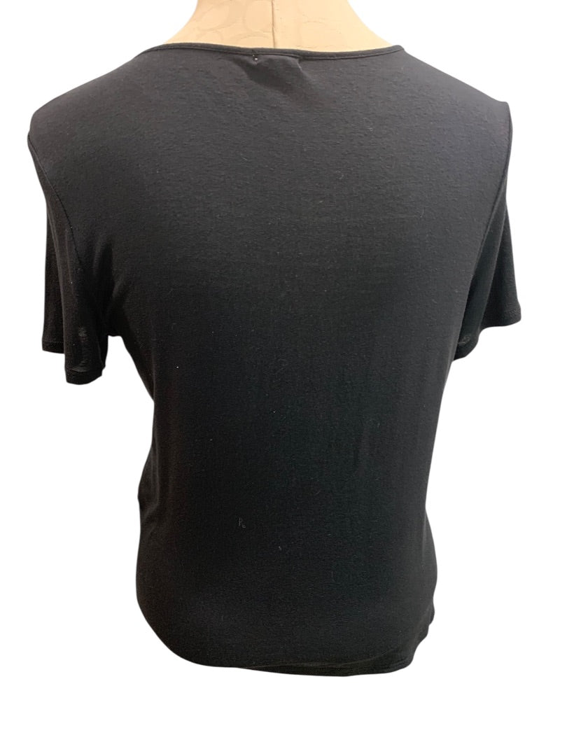 Medium Garage Womens Lightweight Black Tshirt Scoop Neck