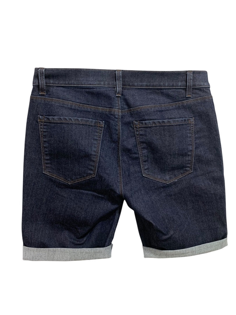 Size 8 Ann Taylor Womens Jean Shorts Stretch Denim Dark Wash Cuffed