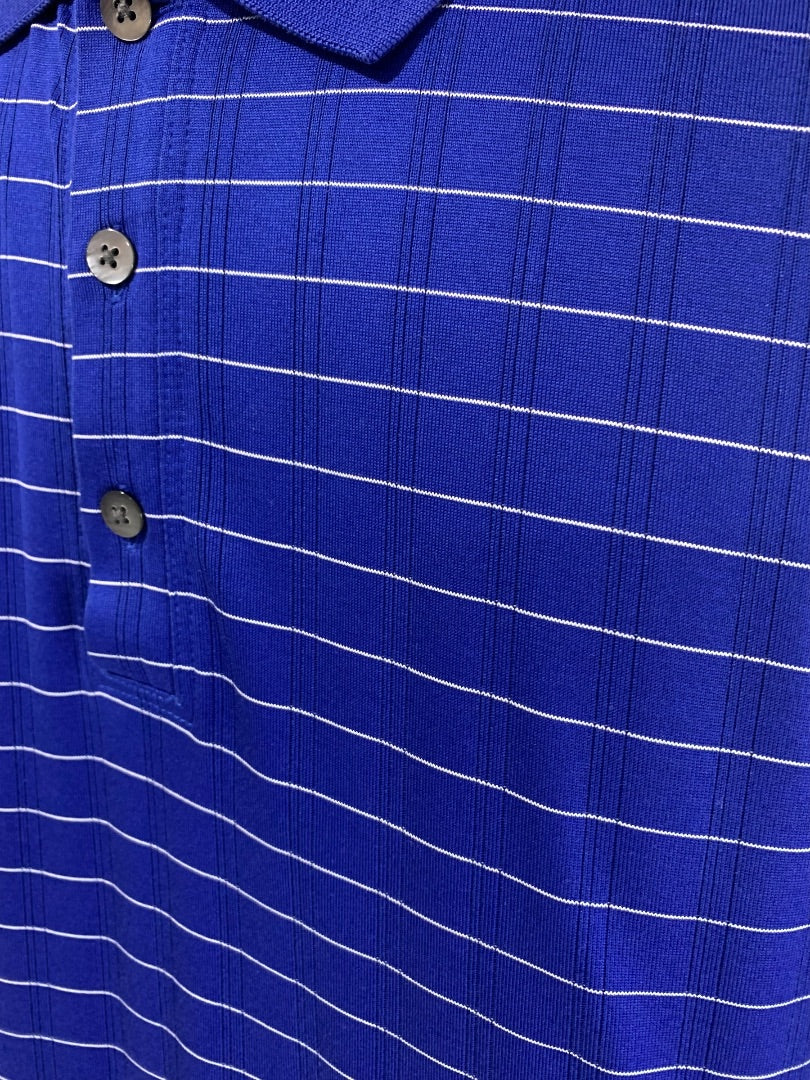XL Nike Mens Tiger Woods Collection Blue Striped Golf Polo Shirt