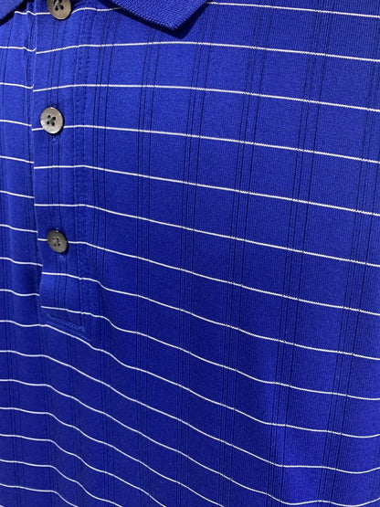 XL Nike Mens Tiger Woods Collection Blue Striped Golf Polo Shirt