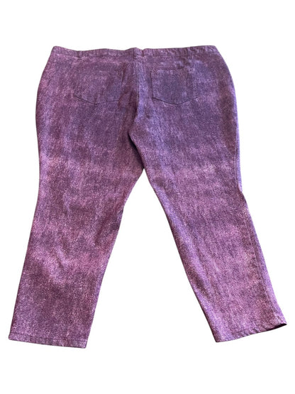 Size 30W Denim 24/7 Stretch Straight Leg Jeans Pockets Purple New