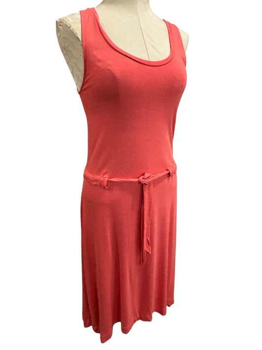 Small Gap Coral Jersey Knit Dress Soft Sleeveless Tie Waist