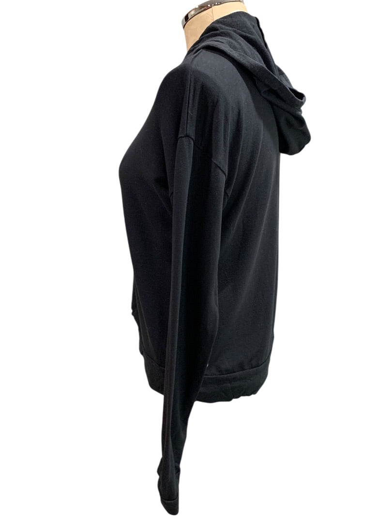 XL Zella Womens Black Twist Hem Pullover Hoodie Activewear