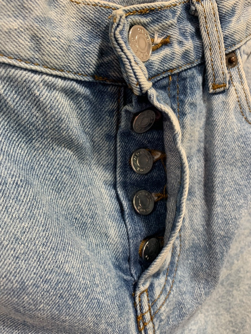 Size 25 Asos Buttonfly Womens Acid Wash Retro Jeans Denim Straight Leg