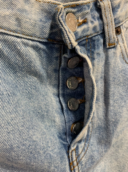 Size 25 Asos Buttonfly Womens Acid Wash Retro Jeans Denim Straight Leg