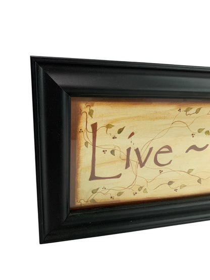 Kim Klassen "Live Laugh Love"  Framed Wall Art 22" x 7"