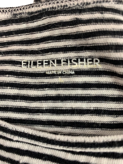 Large Eileen Fisher Womens Scoop Neck Tank Top Black White Stripe