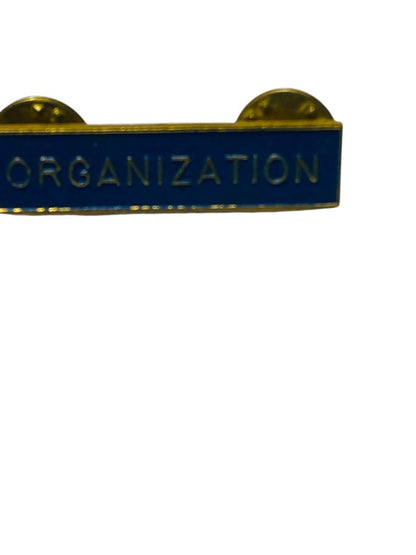 Vintage Bar Pin Organization Blue Goldtone 1.5" Double Butterfly Back