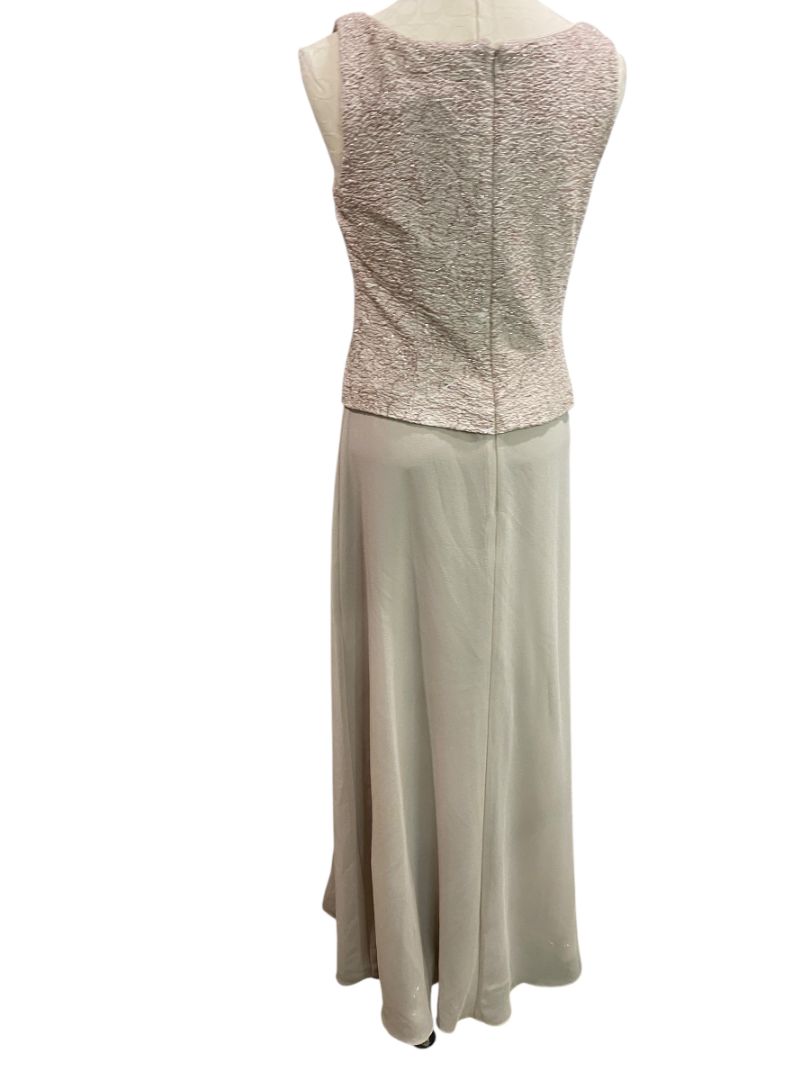Size 8 Alex Evenings Taupe Sleeveless Dress with Jacket Full Length