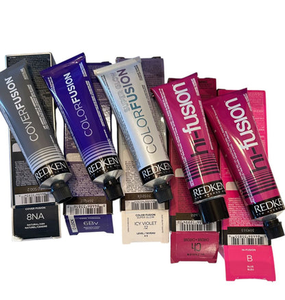 Lot of 49 Redken Fusion Hair Colors 2.1 oz New Cover Cool Super Glow Hi-Fusion