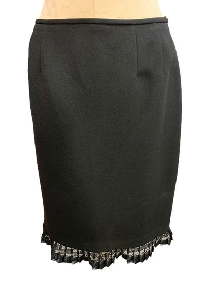 Size 6 Tahari Womens Black Skirt Suit Jacket Arthur S Levine Lace Trim