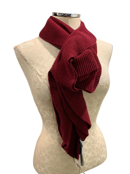 Ann Taylor Womens Ribbed Sweater Knit Scarf Merlot New Wool Blend