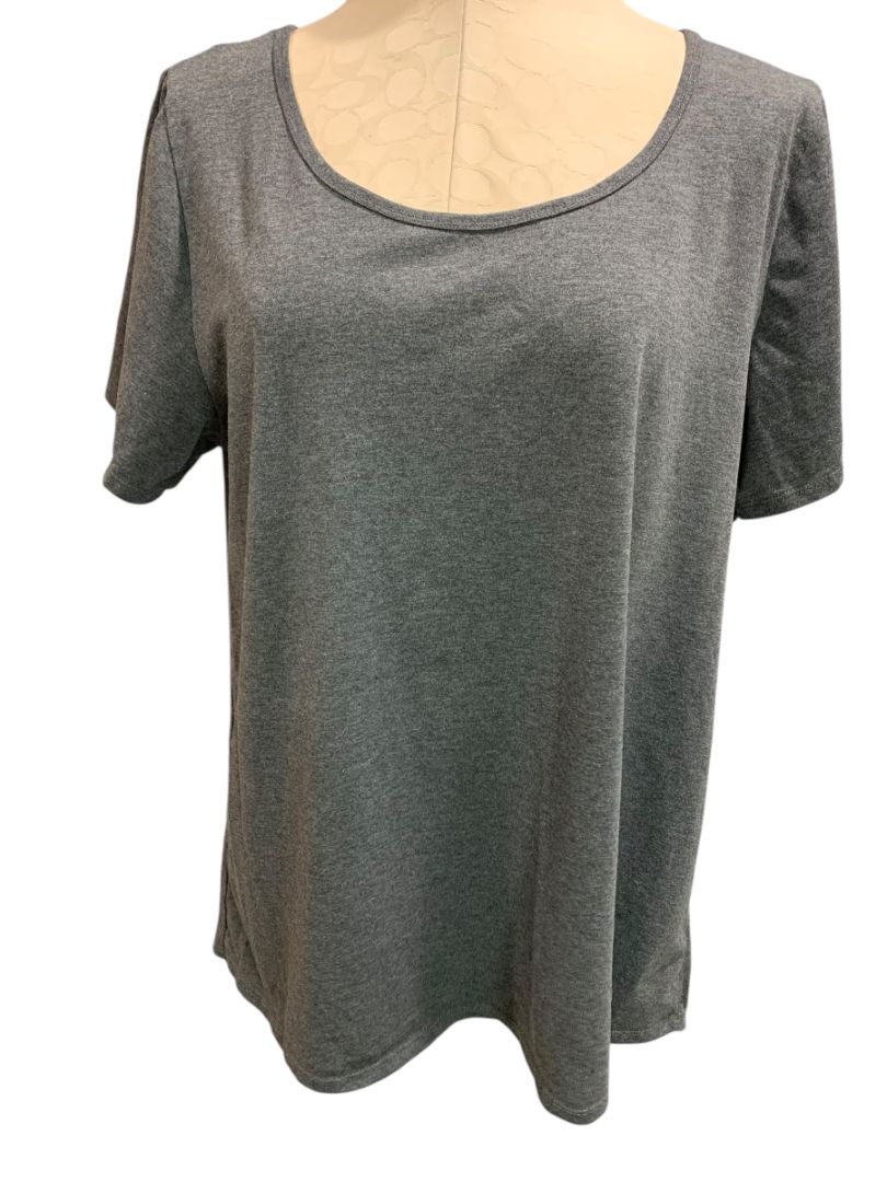 Size 2XL Lularoe Womens Scoop Neck Tshirt Tunic Charcoal