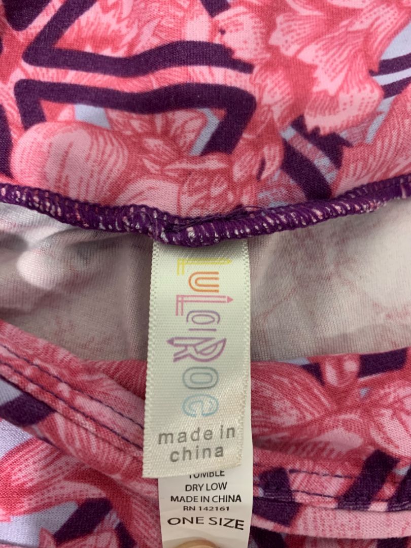 One Size LulaRoe Womens Leggings 3 Pair Assorted Purple Black Floral