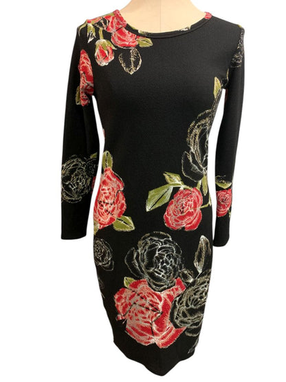 Small LulaRoe Elegant Debbie Fitted Stretch Rose Print Dress