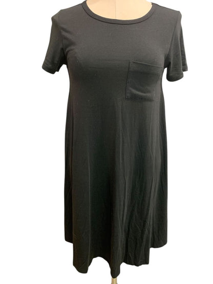 Size XXS LulaRoe Black Carly Dress Hi Lo Hem Tshirt Short Sleeve