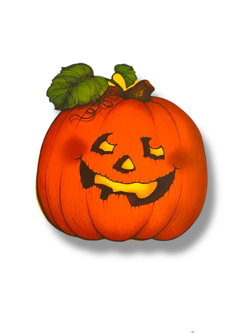 Vintage Hallmark Cutout Pumpkin Jack o Lantern Halloween Fall 9"
