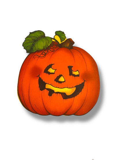 Vintage Hallmark Cutout Pumpkin Jack o Lantern Halloween Fall 9"