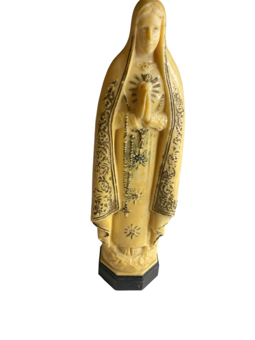 Vintage Blessed Mother Virgin Mary Plastic Figurine 8.5”