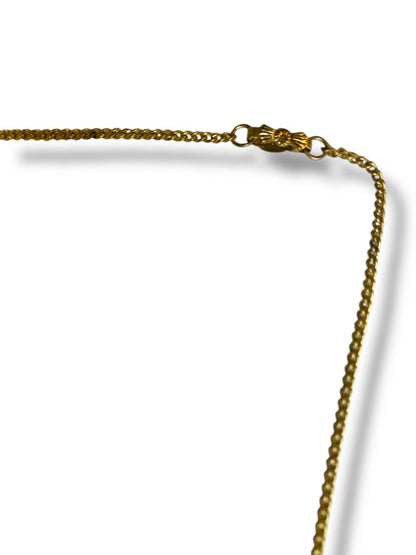 Vintage Goldtone .75" Cross Pendant Chain Necklace 16" Christian