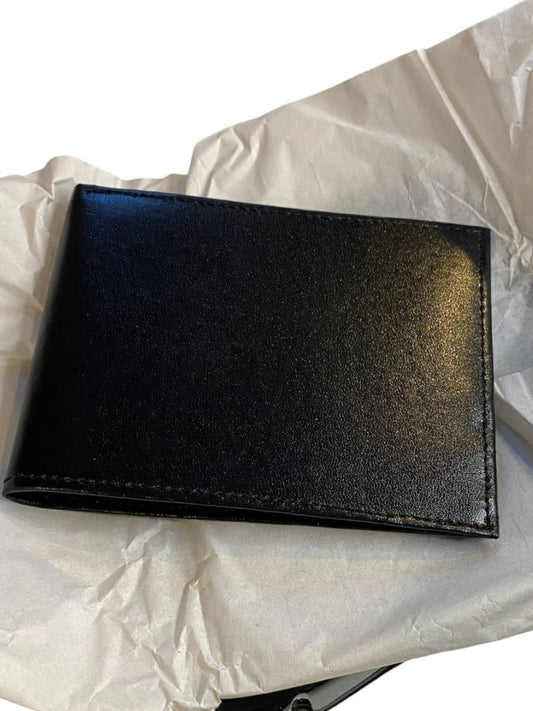 New Black Bifold Mens Split Grain Leather Wallet