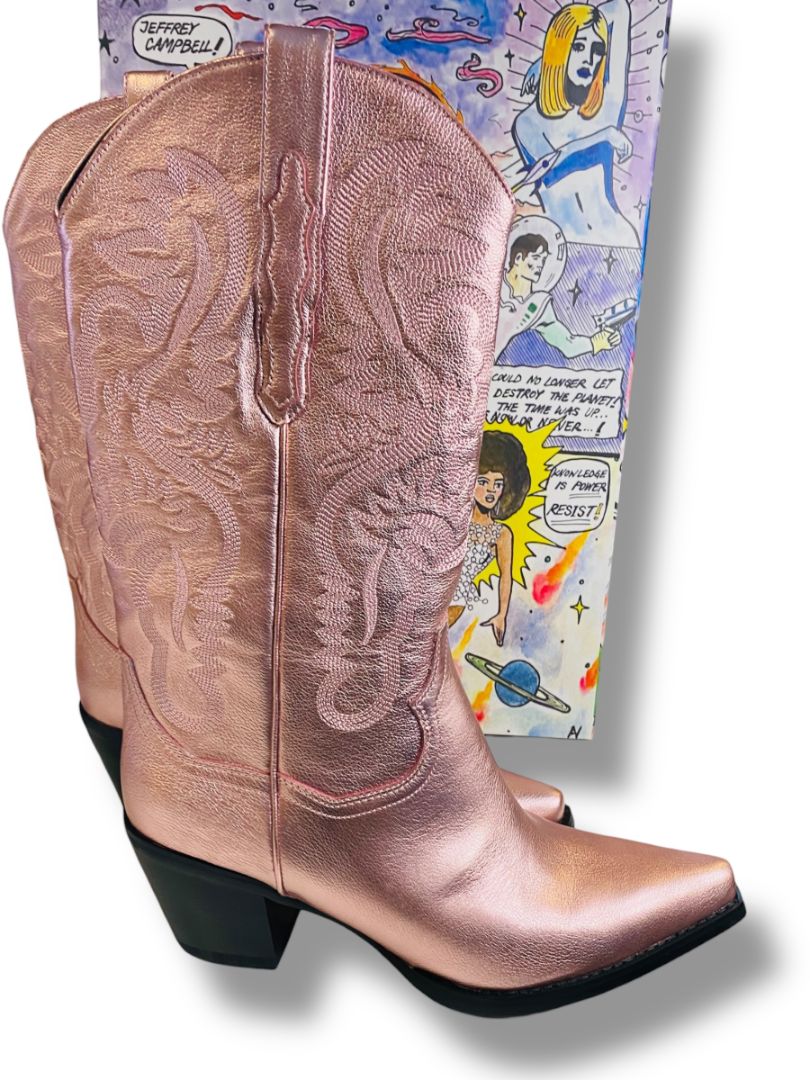 Size 10 Jeffrey Campbell Free People Womens Dagget Pink Champagne Western Boots