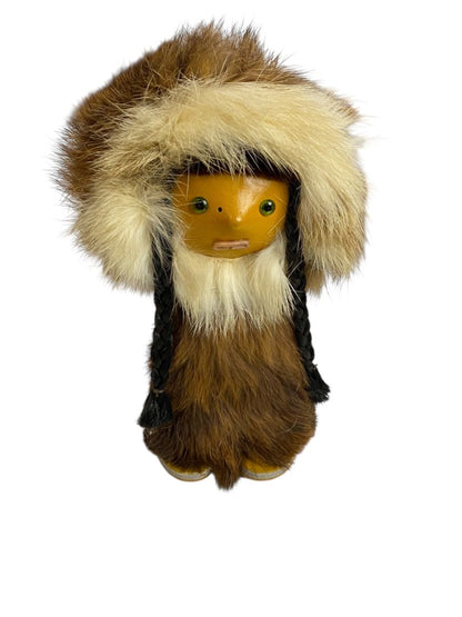 Vintage Illfelder Toy Co. Eskimo Inuit Rabbit Fur Leather Jacket 5.5"