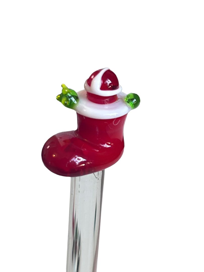 Vintage Blown Glass Christmas Drink Stirrers Swizzle Sticks