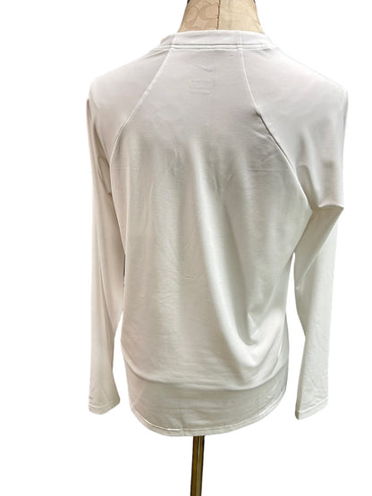 Large Nike Swim Womens New Nessa386 Hydroguard Swim Shirt White Long Sleeve