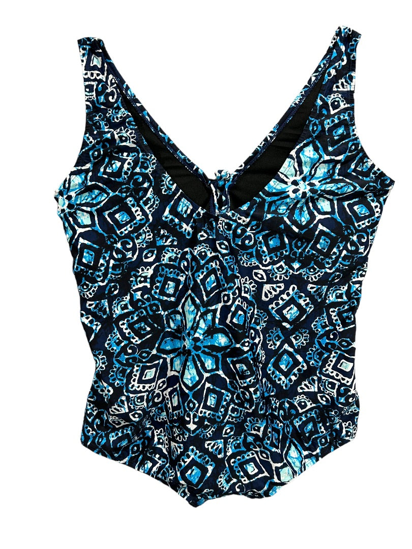 Size 20 Bleu Ice Women's Plus Size New Bathing Suit Swimwear Blue Print