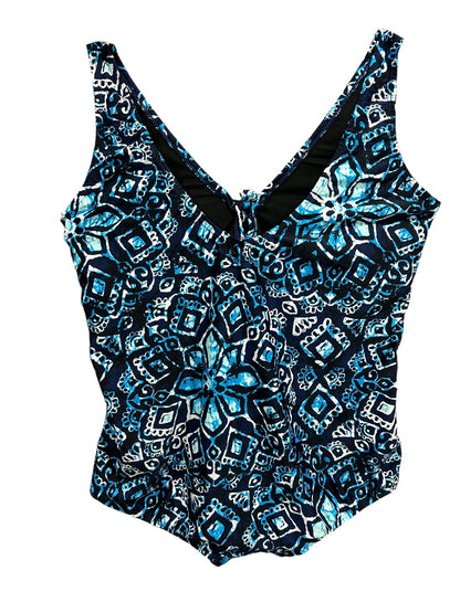 Size 20 Bleu Ice Women's Plus Size New Bathing Suit Swimwear Blue Print