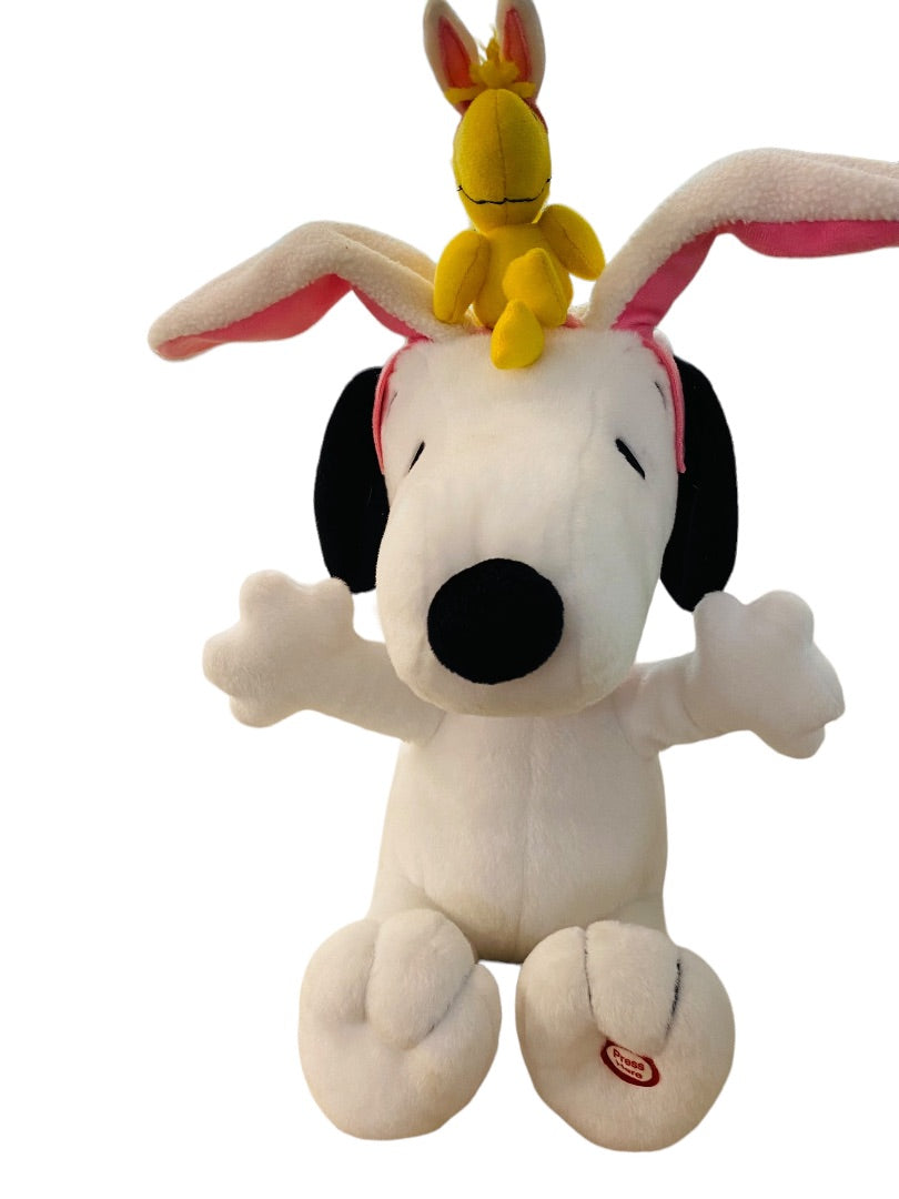 Hallmark Snoopy and Woodstock Musical Dancing Plush Working Animated 13"h Flappy Easter